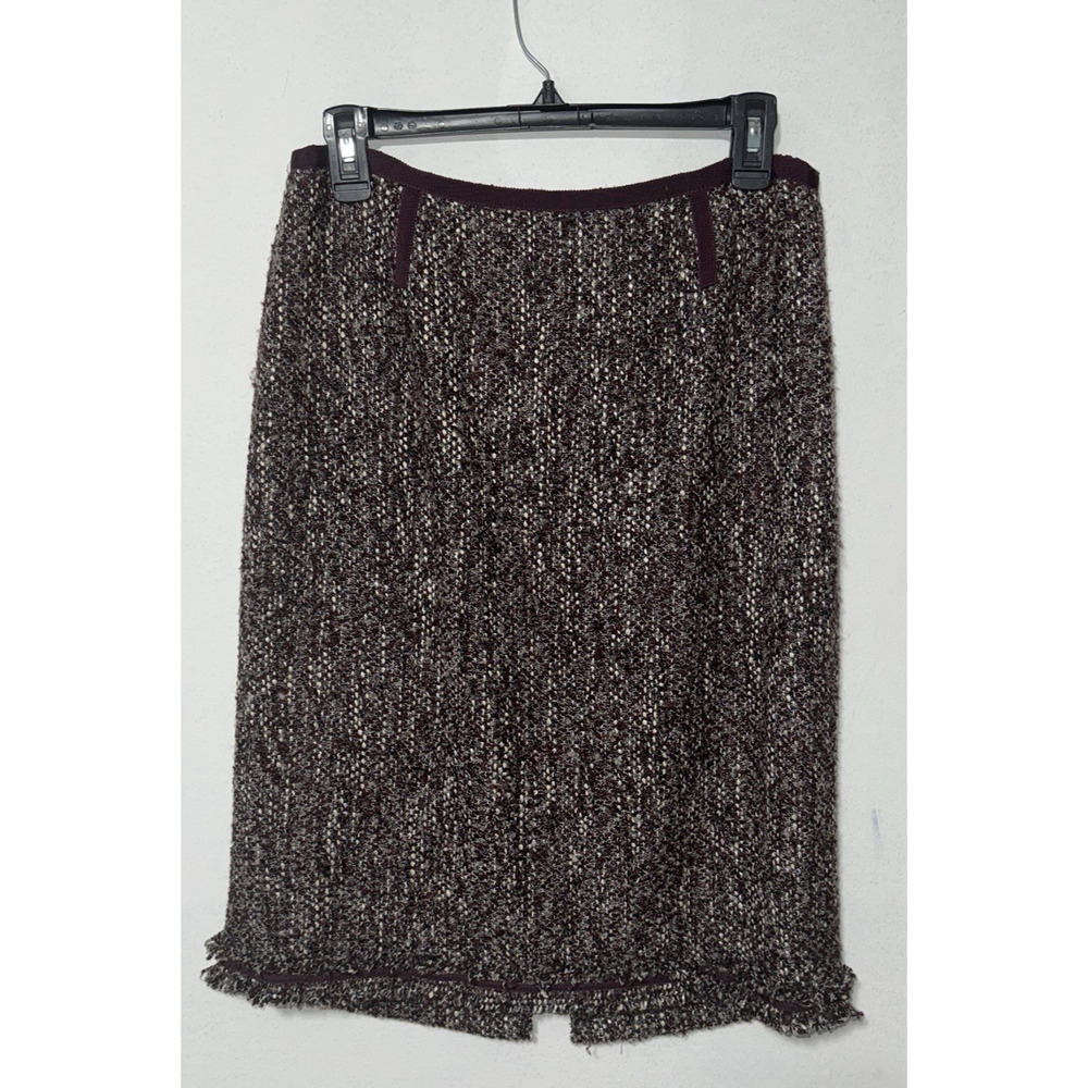 Talbots Womens 6 Wool Blend Skirt Lined Dark Academia Preppy Professional Tweed